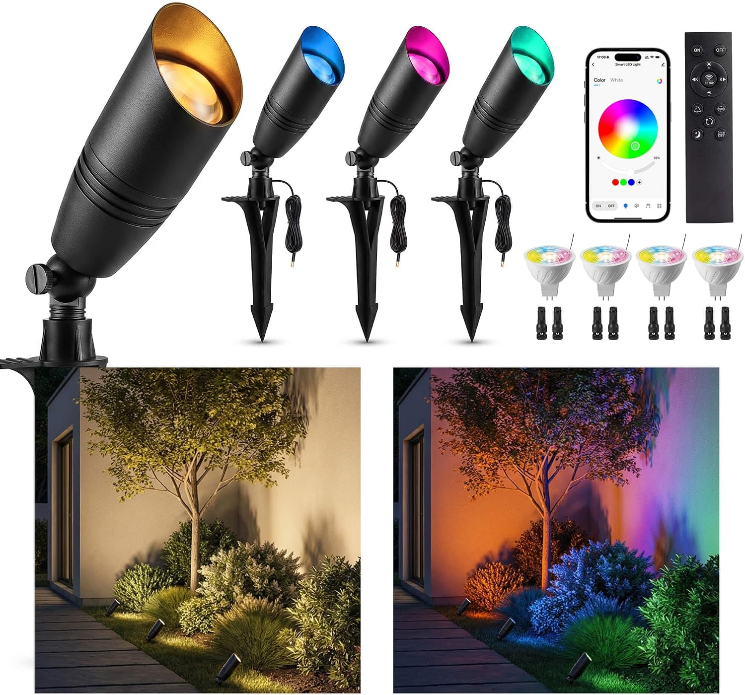 Outdoor Lighting Low Voltage - Низковольтные уличные ландшафтные прожекторы RGBCW 12В