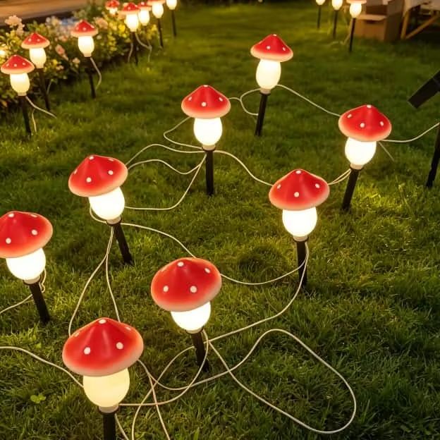 Outdoor Lighting Switch - Солнечные гирлянды-грибы, водонепроницаемые уличные светильники на