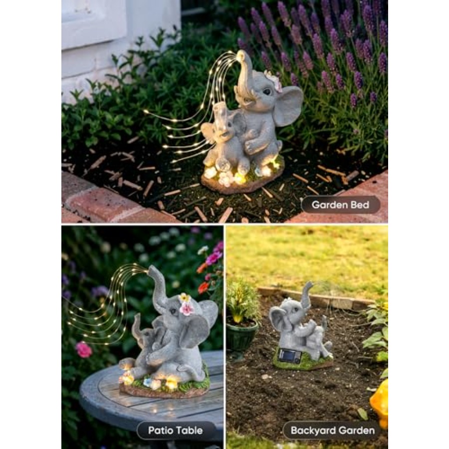 Солнечная статуэтка слона для  – обзор и цена Outdoor Lighting Patio
